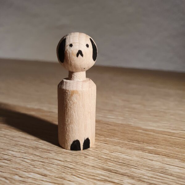 Houten poppetje - KAT - HOND - Afbeelding 2