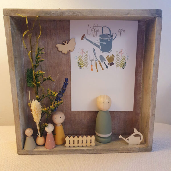 Houten kader 20x20 - Vaderdag OPA /PAPA - Tuingereedschap