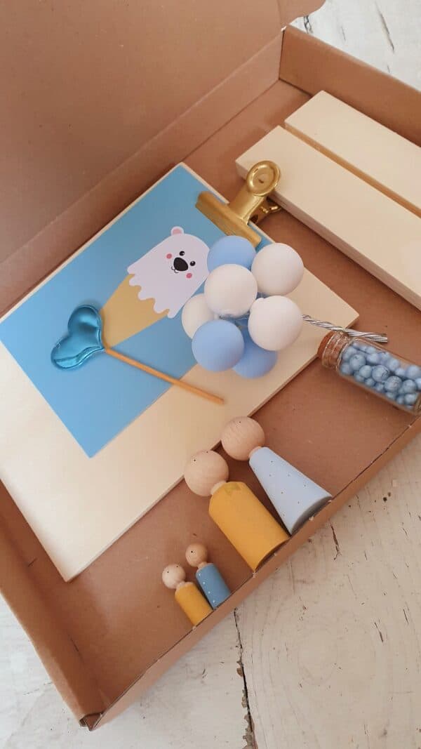 Moodbord met ballonnen lichtrose-wit - Afbeelding 2