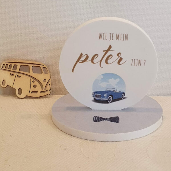 Staandertje "Wil je mijn peter zijn?"