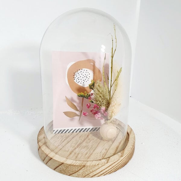 Glazen globe (10x15) met slee en gouden kerstboom - Afbeelding 4