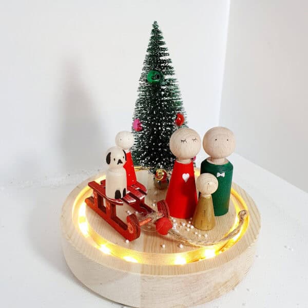 Glazen globe met led 14x22 - Kerst - Afbeelding 2