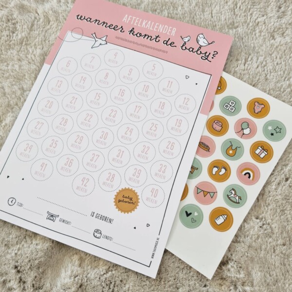 Aftelkalender "Wanneer komt de baby?" - ROSE